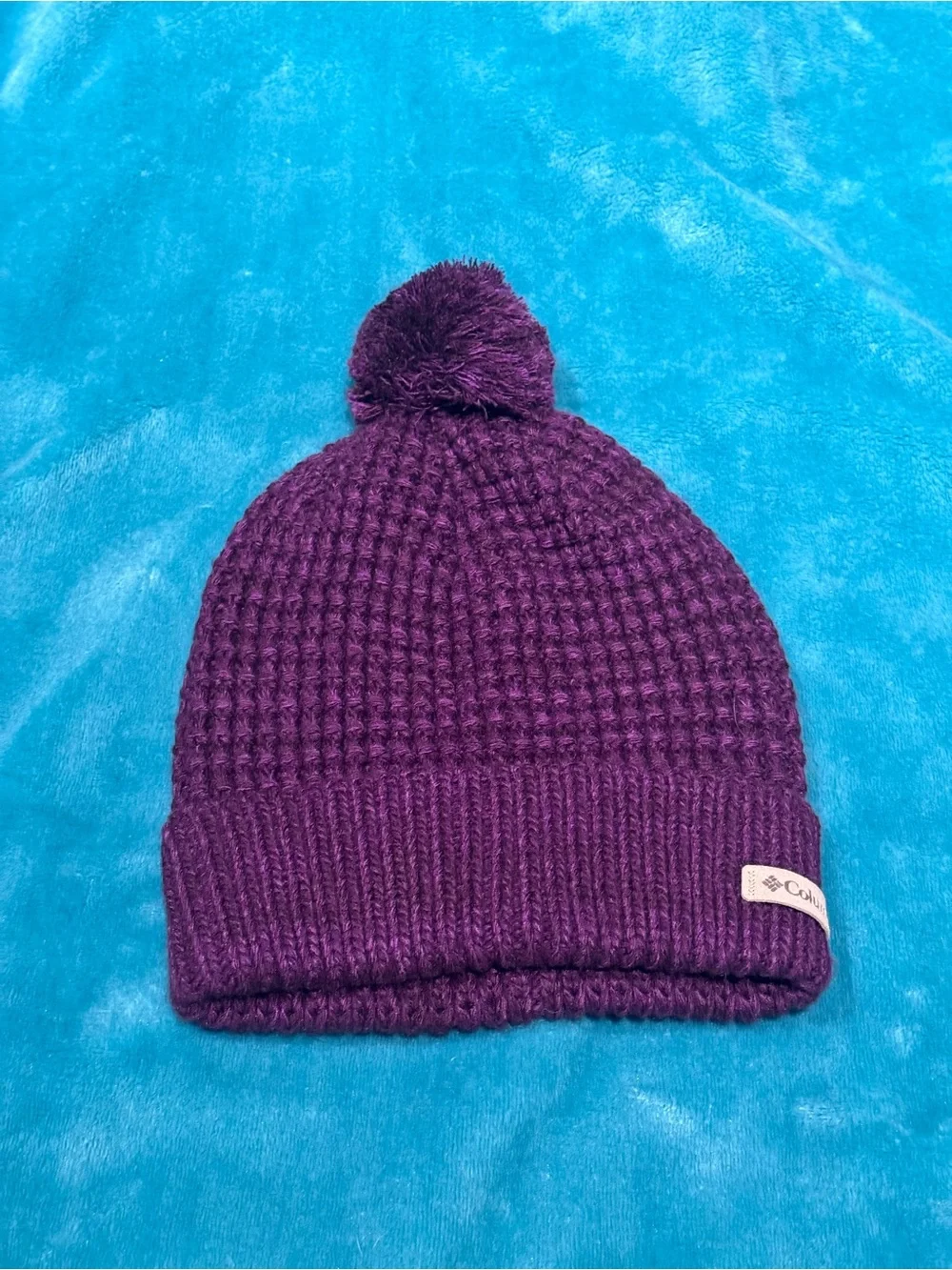 NWOT Columbia Purple Pom Knit Beanie
